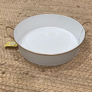 Elegant White and Gold Serving Tray